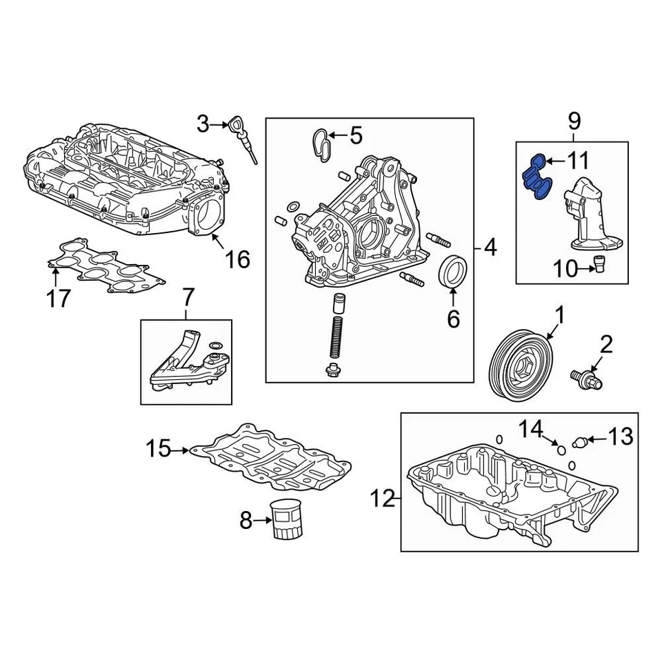 For Acura MDX 2014-2024 Acura 153025G0A00 Engine Oil Filter Adapter Gasket Foto 4 de 4