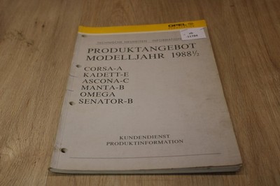 Opel Senator Manta Omega Produktangebot 1988 92128  1988 xb11784