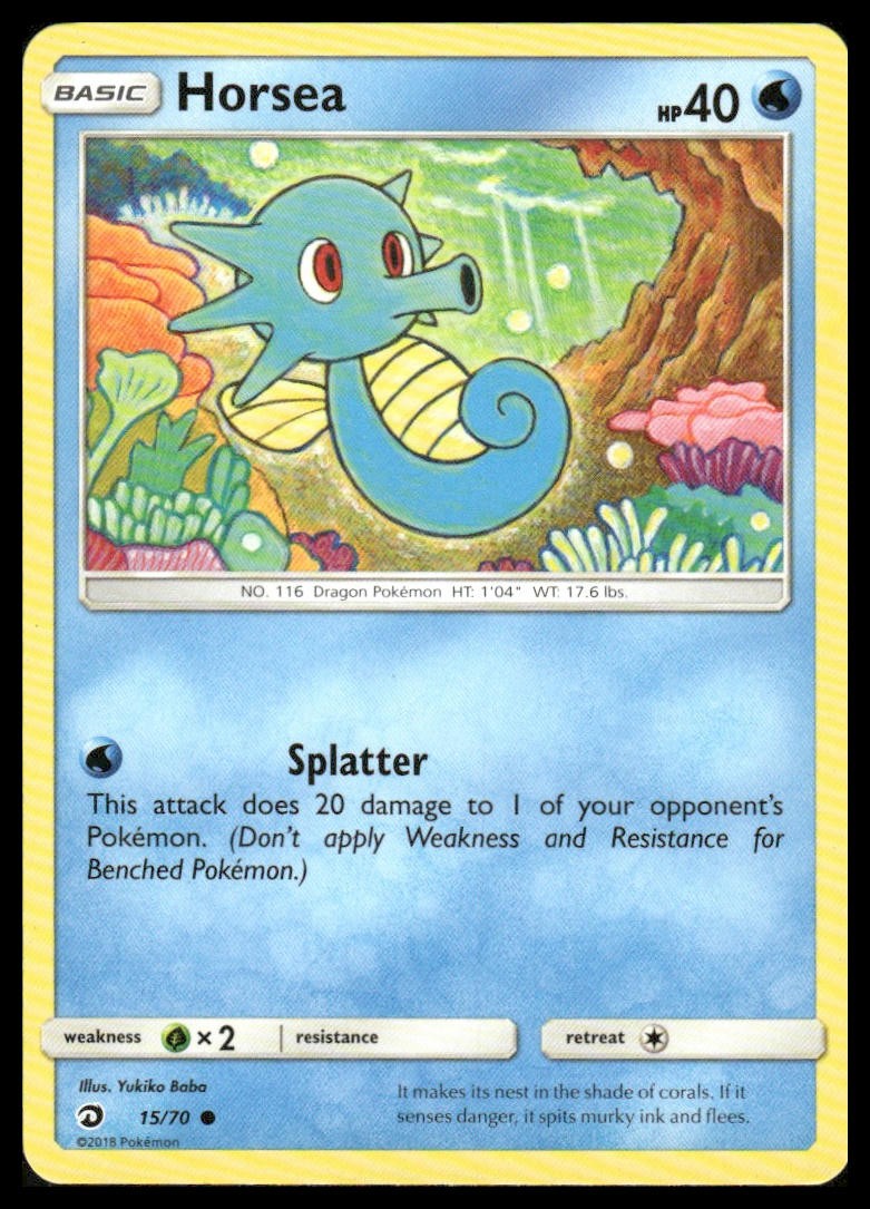 Horsea 15/70 Common Dragon Majesty Pokemon Lightly Played