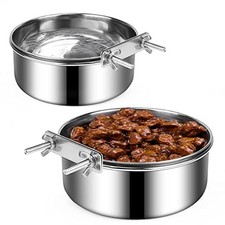 Dog Crate Bowls Hanging 2 Pack for Cage Crate Kennel, 40oz 27oz