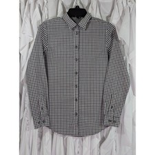Chef Works Urban Collection Women's XS Gingham Chef Shirt Brown Gray Long Sleeve