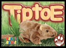 1999 Beanie Babies 2nd Edition Series 4 Tiptoe the Mouse  #147