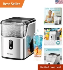 Sleek Pebble Ice Maker with Automatic Cleaning - Perfect for Entertaining