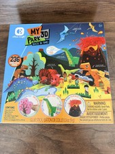 Chloe Craft My 3D Park Back In Time Dinosaur Paper Craft Kit 236 Piece Set Kids