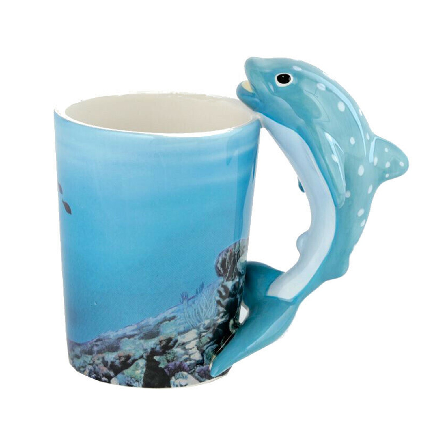 350ml Coffee Mug Tea Cup Whale Shark Handle Design Hot Choco Beverage Drinkware