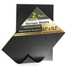 2 Pack, Adhesive Metal Sheets-8.5&rdquo; x 12.3&rdquo;, Ferrous 8.5"X12.3"-2Pcs, Black