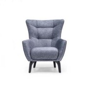 Wohnzimmer Einsitzer Sessel Ohrensessel Stoffsessel Grau Polster Sitz