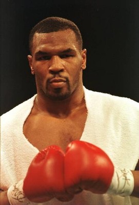 Boxer Mike Tyson focuses before his fight against Buster Mathis Jr- Old Photo 1