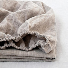 King Linen Fitted Sheet 14 Inch Deep Pocket Stone Washed Soft Breathable Natural