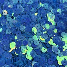 6mm Sequins Aqua Blue Rainbow Iris Matte Duo Made in USA