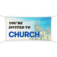 You're Invited to Church Large Banners and Signs for Outdoor by Mavis