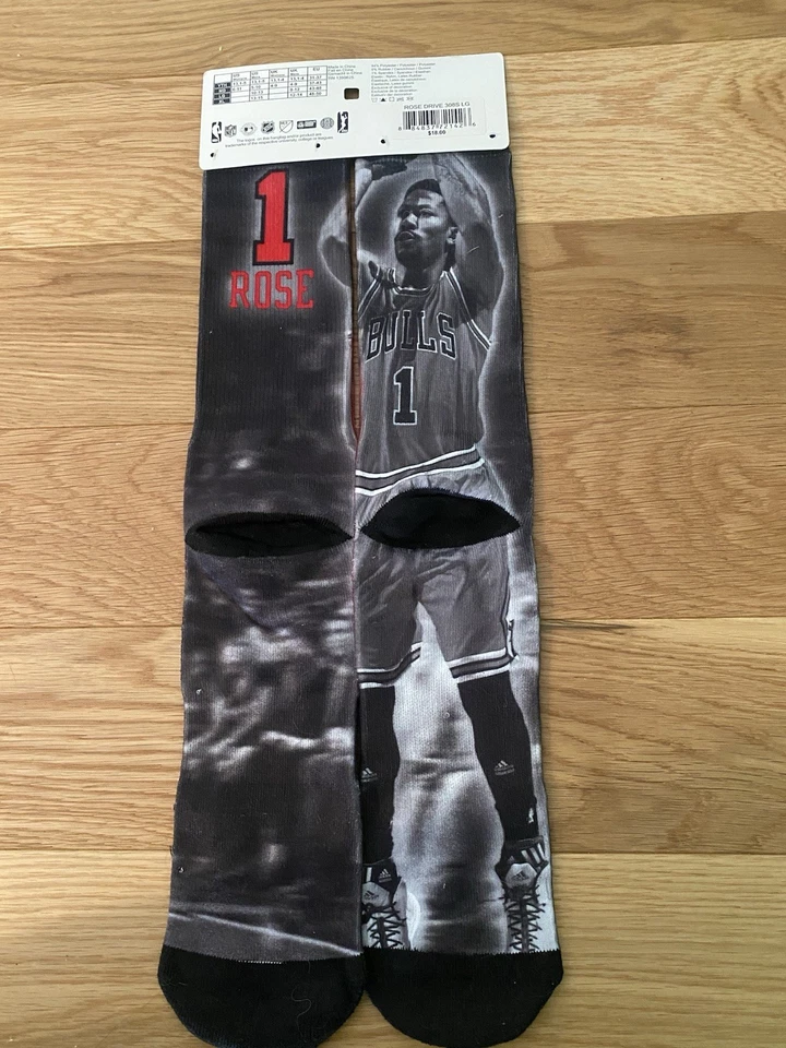 Chicago Bulls NBA FBF Originales Rosa #1 Gráfico Calcetines Grande Talla 10-13 Org $18 Foto 2 de 3