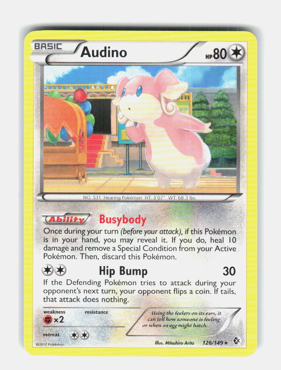 AUDINO 126/149 RARE BOUNDARIES CROSSED POKEMON NEAR MINT