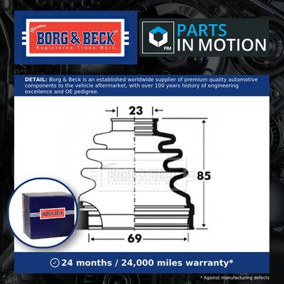 CV Joint Boot BCB2879 Borg & Beck C.V. Driveshaft Gaiter 1K0498201C 1K0498201G