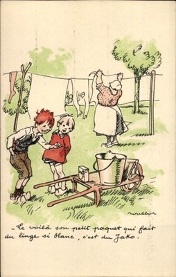 Künstler Ak Poulbot, Francisque, Le voila son petit paquet qui... - 4489590