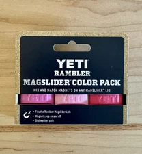 YETI~OEM Rambler MagSlider Magnets 3 Pack Harbor Pink, Power Pink & Prickly Pear