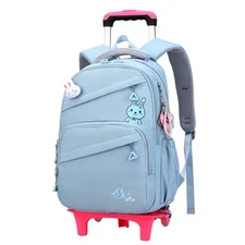Rolling Backpack for Girls Trolley BookBag with Wheels Elementary and Middle