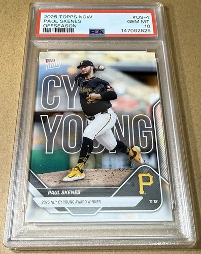 2025 TOPPS NOW OFFSEASON #OS-4 PAUL SKENES (CY YOUNG) PSA 10 GEM MINT