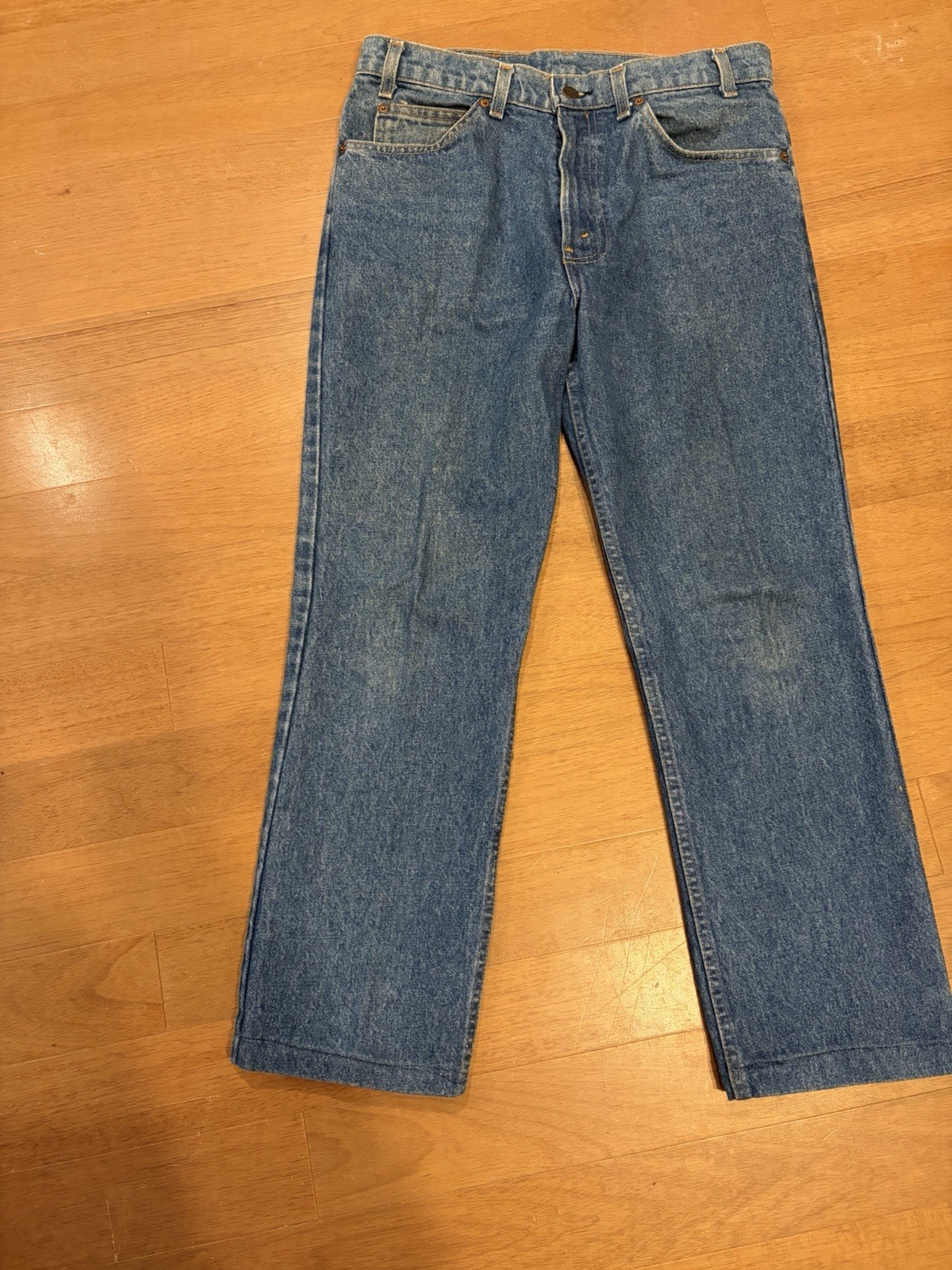 Vtg Levis 40509 Jeans HEMMED Mens Tag 34x30 Blue Orange Tab Denim USA 80s *34x27