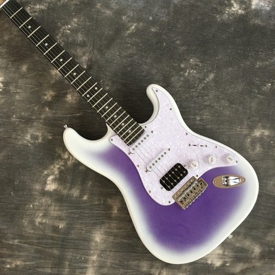 Vintage Style Purple Burst Solid Electric Guitar Maple Neck Chrome Part Stock