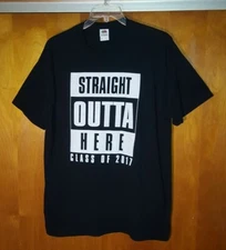 Straight Out Of Here Class of 2017 Uni sex Black T-Shirt Men's Size XL
