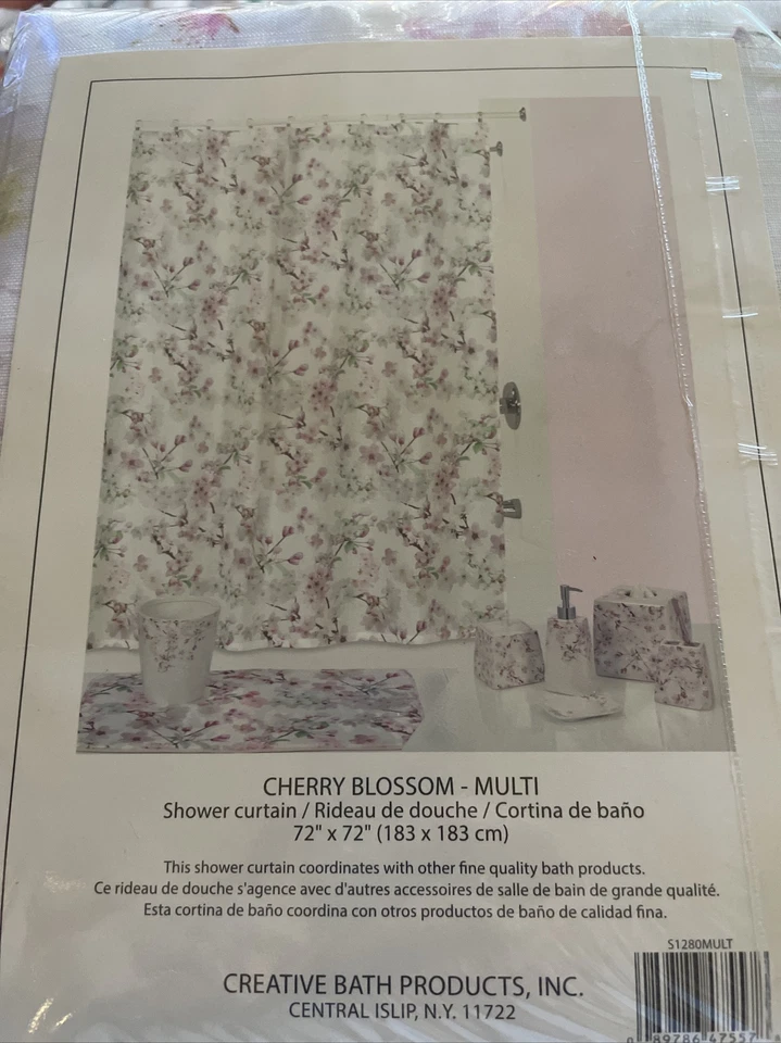 Новый 72 дюйма 72 дюйма Тканевая занавеска для душа Creative цвет вишни. - Изображение 2 из 2