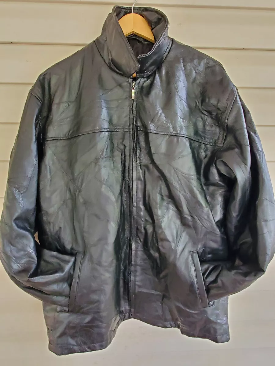 USA Brand Men s Leather Jacket Black Size XL NWOT eBay
