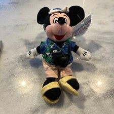 Disney Beanie Mini Bean Bag Plush-Tourist Mickey Mouse-8" Tall-NWT