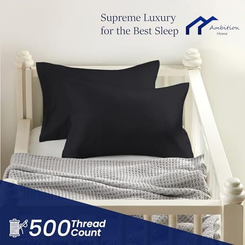 Toddler Travel Pillow cases cotton 14"x20" with Toddler 14x20 Black