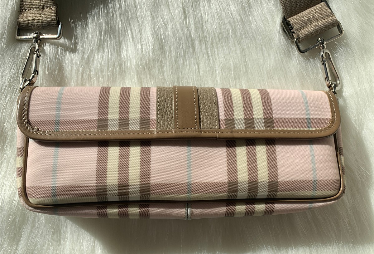 Authentic Burberry Pink Nova Check Convertible Clutch Bag | eBay