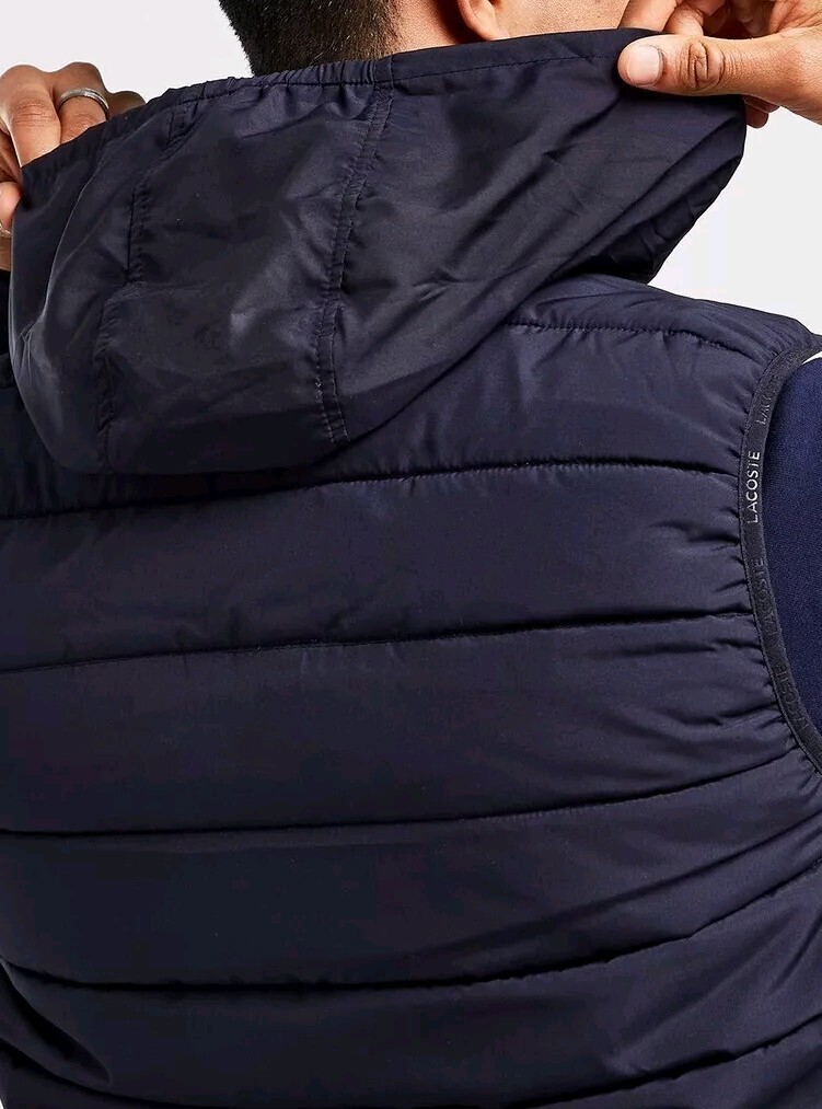 Lacoste Men's Navy Padded Hooded Gilet Size FR 50/US M/38" Chest BH7782 00 F2W image 6