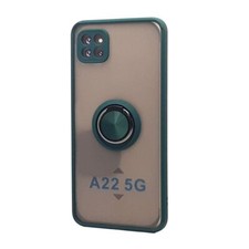 TPU Case w/Magnetic Ring Matte Clear Back Soft Shockproof Case for Galaxy A22 5G