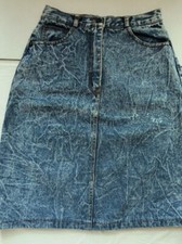 LEVIS SKIRT VINTAGE 29X20 Blue 90s Red Tab Cotton ACID WASH STONE WASH Denim