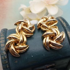Vintage Musi Gold Tone 1970's Spiral Shoe Clips