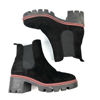 Antonio De Faria Chelsea Ankle Boots 9 Suede Platform Lug Chunky Sole Bootie