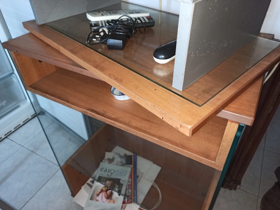 Supporto tv girevole rialzo porta tv video/decoder noce biondo - Immagine 3 di 4