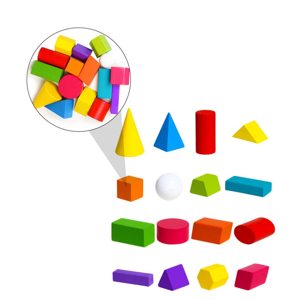 Math Teaching Aid Solid Geometry Building Blocks Puzzle Soft Plastic