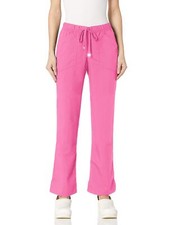 HeartSoul Womens Low Rise Drawstring Scrub Pant Pink Medium Petite