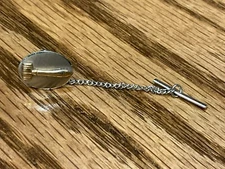 Vintage Silver Tone Tie Tack/Lapel Pin with Gold Tone Gavel