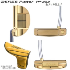 New Honma Beres Gold Platted PP 202 Mallet Putter In 34 Inches Right Handed