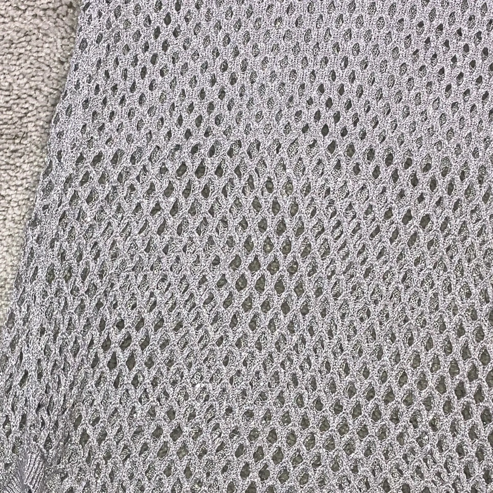 Camisa Top Blusa Mujer Rock & Republic Gris Brillo Metálico Crochet Pequeña Foto 2 de 4