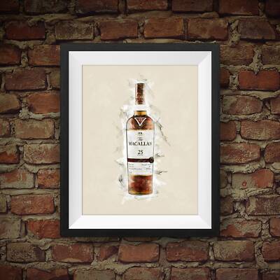 Macallan 25 Year Old Sherry Oak Scotch Whisky - Original Wall Art Decor 