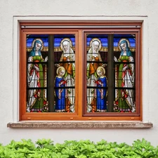 3D Nun Girl A261 Window Film Print Sticker Cling Stained Glass UV Zoe