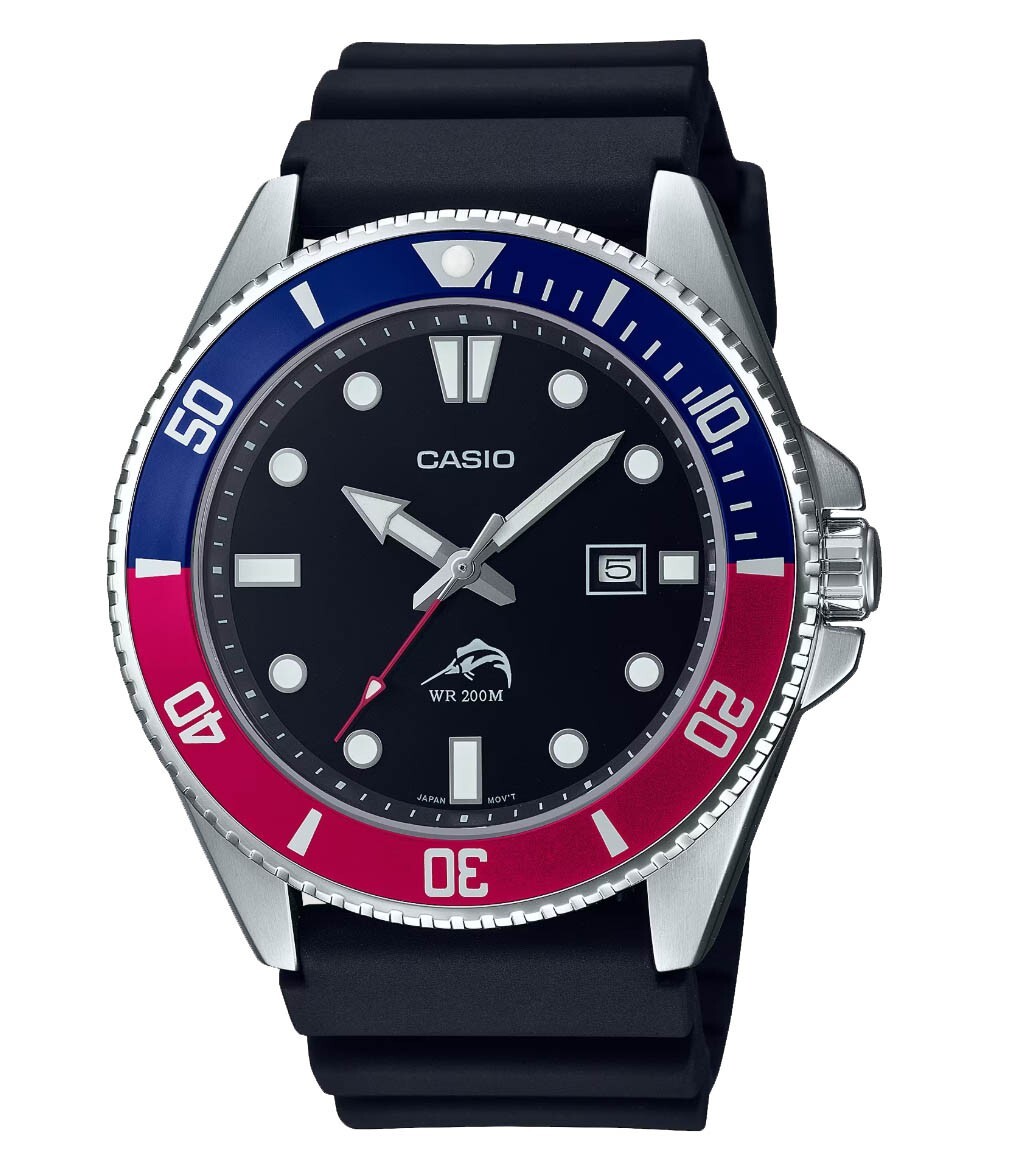 CASIO MDV106B-1A2V Mens DURO 200M Black Resin Strap wDate Analog