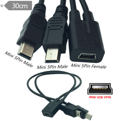 NFHK USB-C Female DC 5V to Dual Micro USB 5Pin Male Splitter Extension Cable