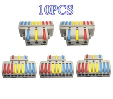 10Pcs Electrical Wire Cable Connectors splitter Compact & Reusable 3 In 9 Out UK