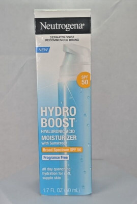 Neutrogena Hydro Boost SPF 50 Moisturizer 1.7oz Hyaluronic Acid   EXP 05/25
