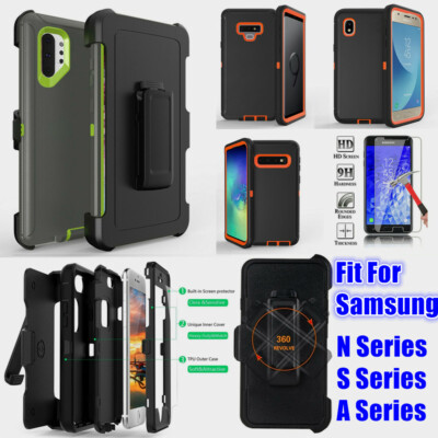 For Samsung Galaxy S8/S9/S10 Note 9 Shockproof Defender Case w/Belt Clip Holster