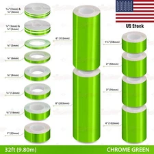 Roll Vinyl Pinstriping Pin Stripe Line Adhesive Tape Decal Sticker CHROME GREEN