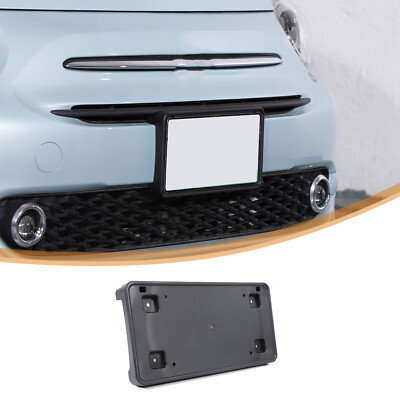 ABS Black Front License Plate Bracket Trim For Fiat 500 2016-2024